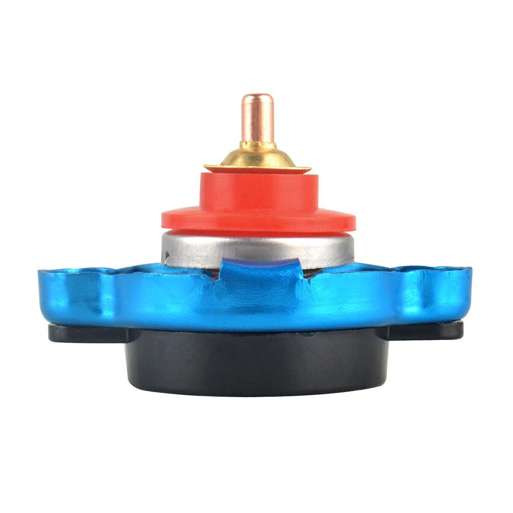 Blue Radiator Cap With Small End Water Temperature Gauge - Efficient Monitoring Easy Installation High-Q Durable