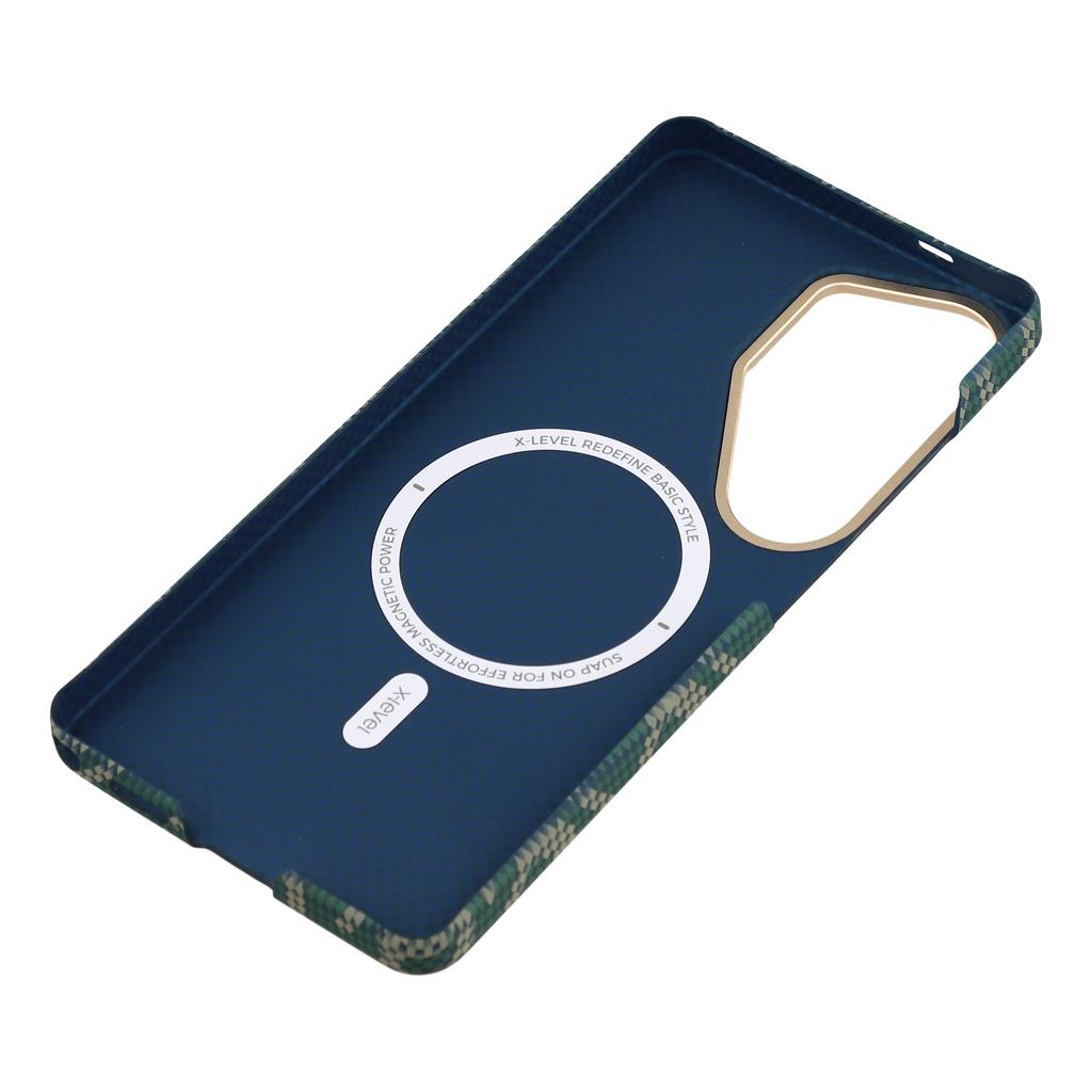 X-LEVEL For Samsung Galaxy S26 Ultra Magnetic Case PC + Metal Phone Back Cover Carbon Fiber Texure