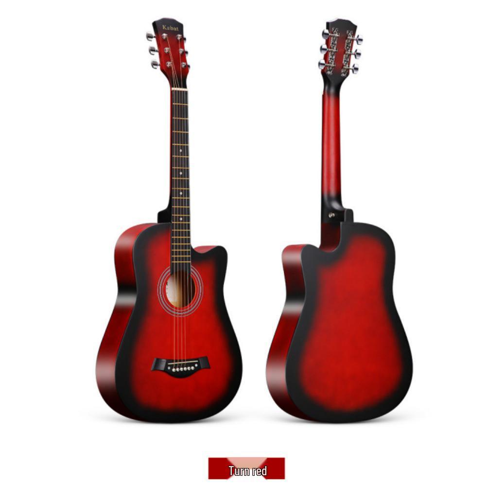 38-inch Wooden Folk Guitar for Beginner Practice