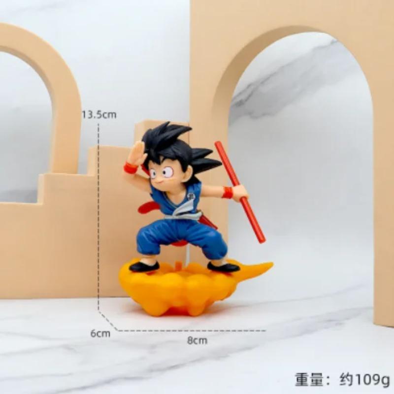 Dragon Ball Childhood Little Goku Hugs Puer Ya Mu Tea Little Follower Figures Doll Pvc Model Statue Collection Toys Ornamen Gift