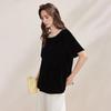 Zhaojun Elegant Velvet Beaded Round Neck Short Sleeve Top