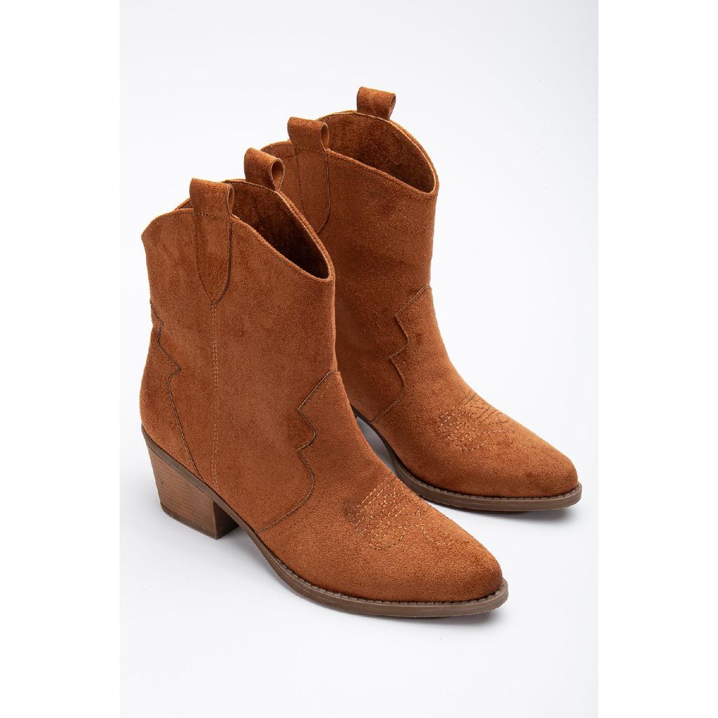 Krémové hnědé béžové matné semišové západní kovbojské boty