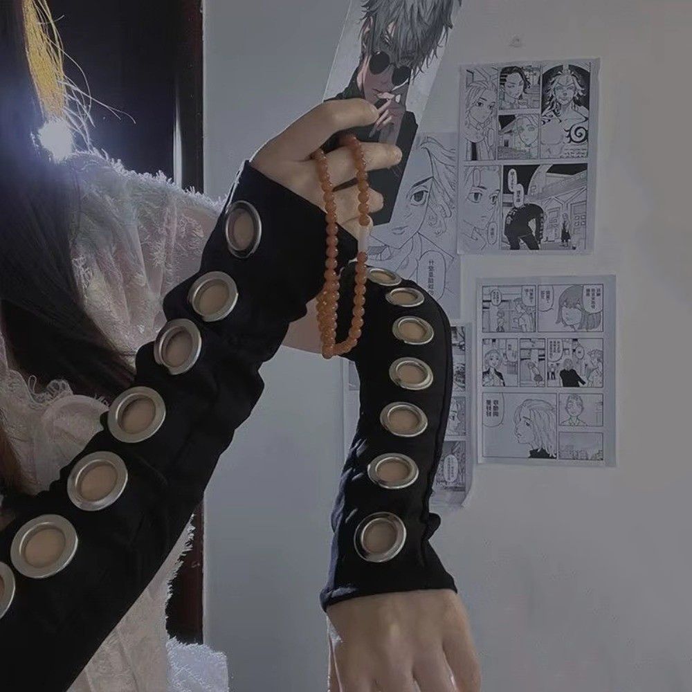 Punk Half-arm Sleeve Black Gothic Arm Covers INS Oversleeve Motorcycle