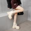 Fashion Boots Ort Tube Thi Bot Heightening Briti Sle Leg Slimming New Model Faion Boots Winter Season Flat Heel
