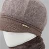 Ladies Winter Rabbit Fur Hat Warm Thickened Knitted Mother Wool Hat Cold Versatile Old Man Hat