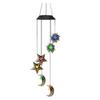 Solar Wind Chime Light, Star Sun Moon Wind Chime Solar Light, Outdoor Hanging Wind Chime, Solar Powered Garden Light for Patio Balcony Porch Terrace