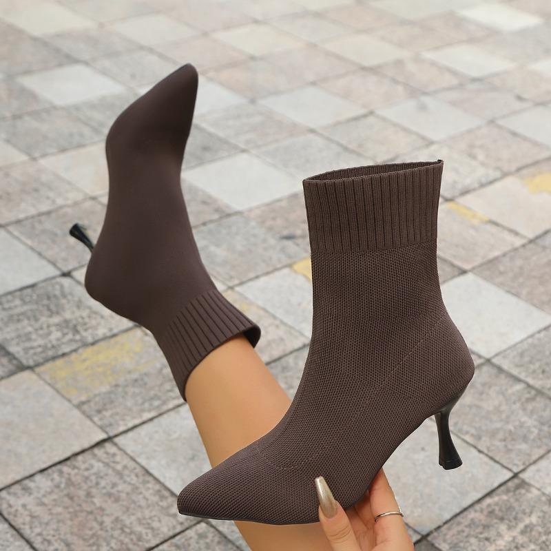 Fashion Mid Heels Women Pointed Short Boots Comfortable Fashion Winter Shoes Designer Chelsea Ankle Boots 2025 New Zapatillas De Mujer