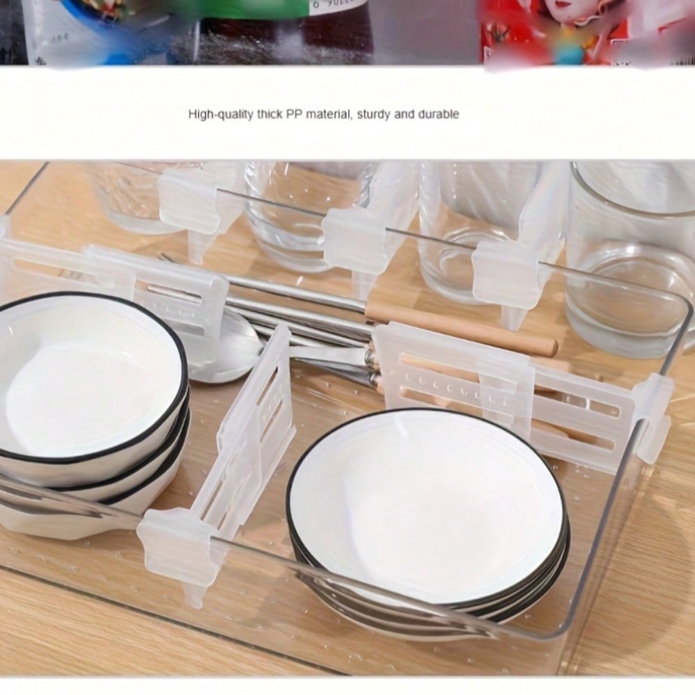 1pcs Adjustable Refrigerator Freezer Organizer - Expandable Bottled Beverage, Sauce Dispenser / Maximize Space Utilization