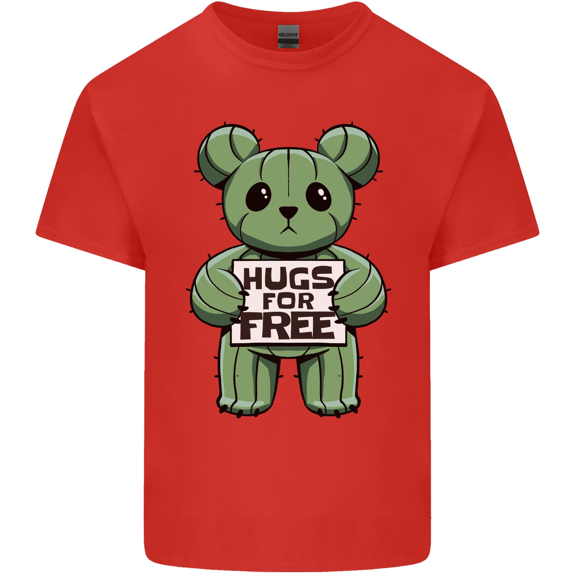 Cactus Bear Funny Hugs for Free Unisexs Light Cotton TShirt S