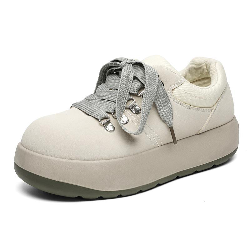 Z niche Q big head shoes, spring new leather shoes British style thick soles