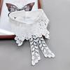 New Hollow Lace Embroidery Fake Collar For Women White Black False Detachable Collar Lapel Shirt Tie Necklace Clothes Accessory