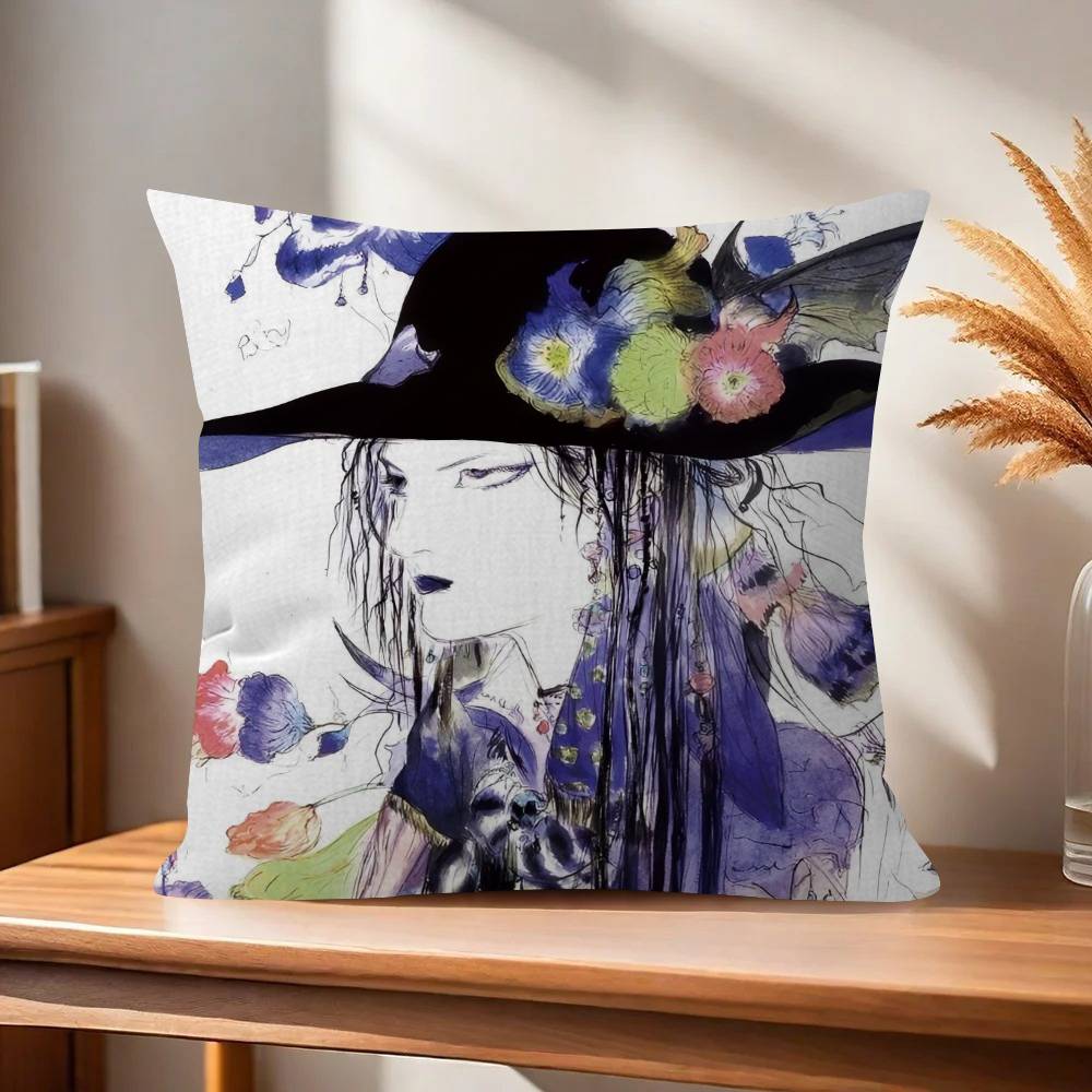 Painting YYoshitaka Amano Art   Pillow Gift Home Office Decoration Bedroom Sofa Car Cushion Cover case 45x45