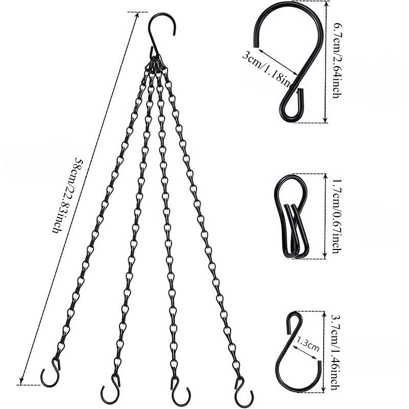 1PC 58cm hot-selling black hanging chain chain, 23-inch hanging pot chain, hanging pot, hanging pot, flower pot hanging chain чёрный