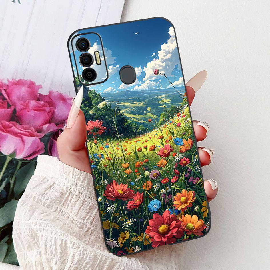 Für Tecno Spark 7 Hülle KF6 KF6j KF6i Abdeckung Niedliche Mode Katze Blume Weiches Silikon Schutzhülle Für Tecno Spark 7P 7T Spark7 Pro Capa