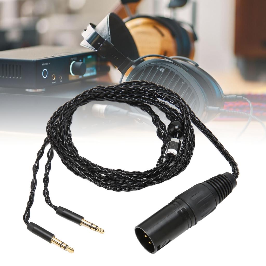 4 Pin XLR Male To Dual 3.5mm Male Headphone Cable for Arya Sundara Ananda HE400SE for MDR Z7 Z7M2 Z1