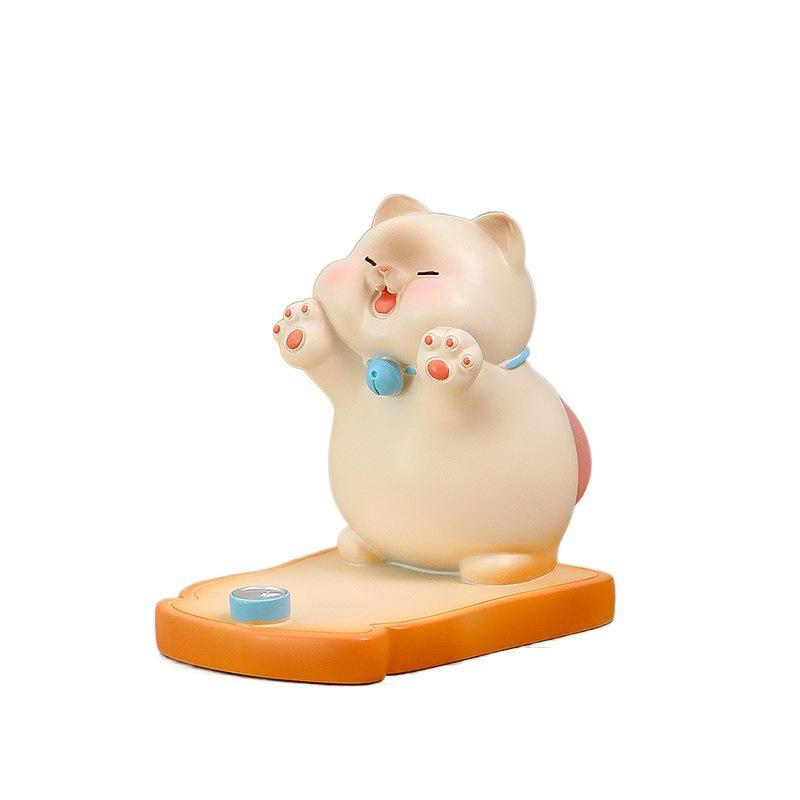 Adorable Kitten Phone Stand: Cute, Relaxing Office Gift for Girls