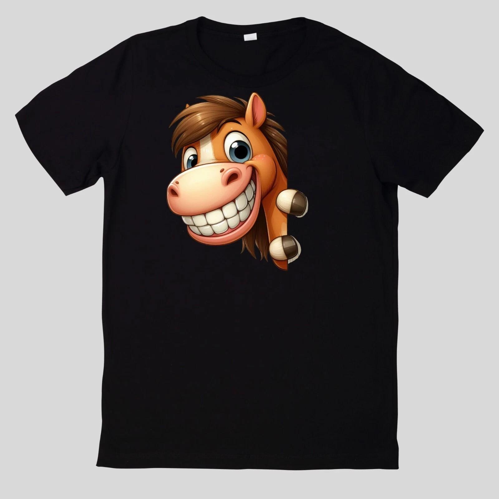 T-Shirt Lustige Tiere, die um die Ecke spähen Lustig Cartoon S