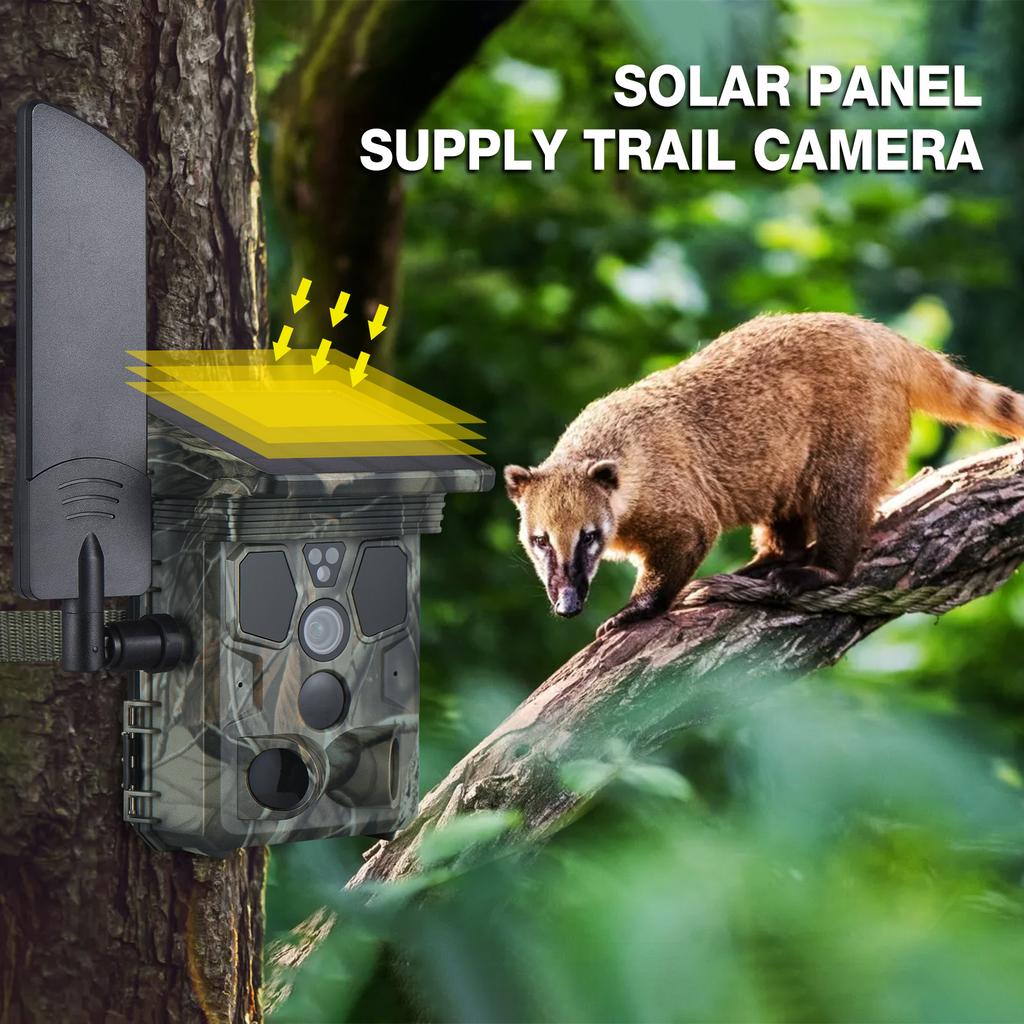 4G LTE Trail Camera Live Streaming 2K 30MP Night Vision 0.3s Trigger Time 120 degrees  Wide Sensor Hunting Camera