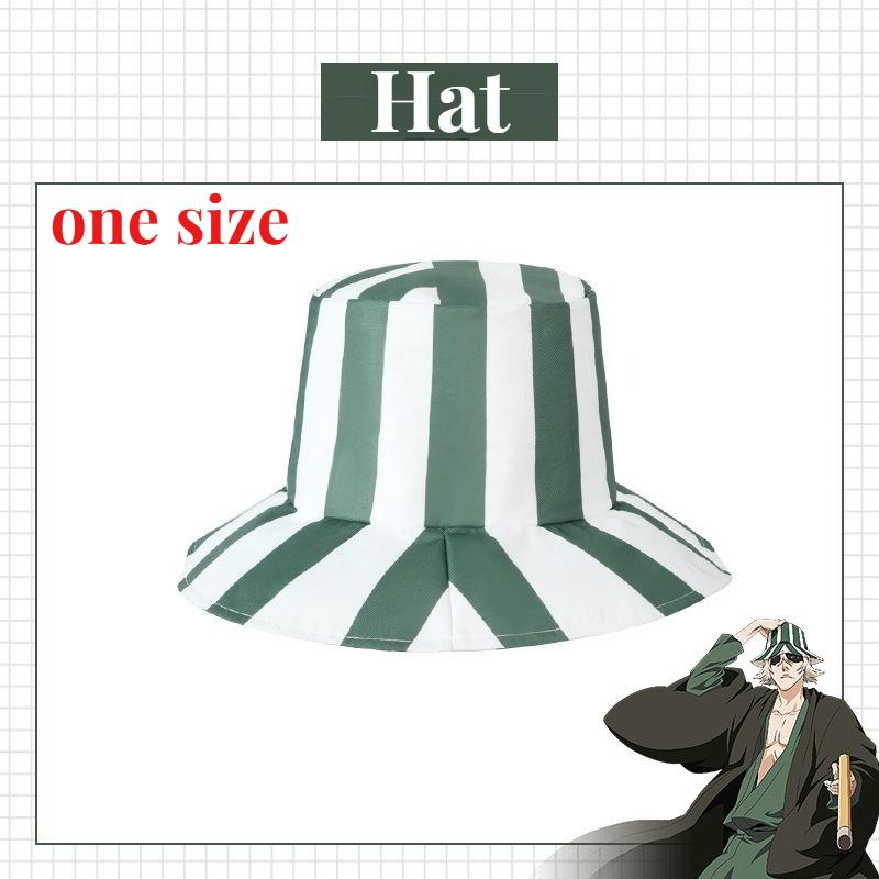 Anime Bleach Cosplay Urahara Kisuke Gotei 13 Costume Kimono Uniforme Cape Haut Pantalon Chapeau Ensemble pour Halloween Carnaval Fête M gray