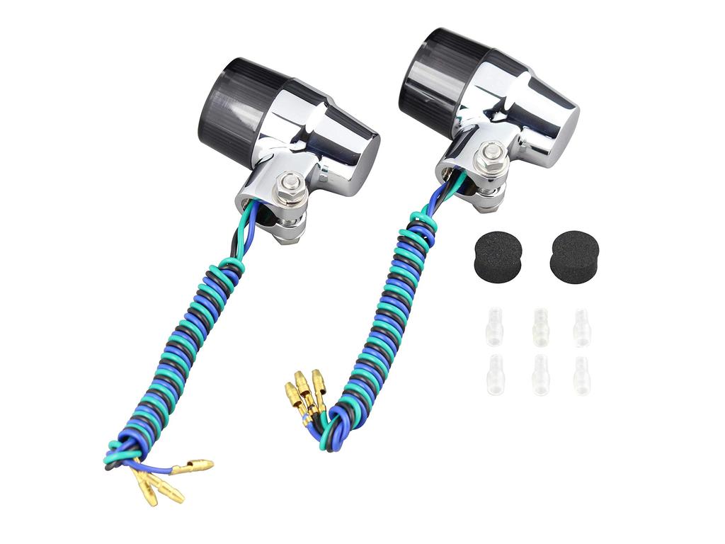 POSH FAITH Superbike Turn Double Chrome 093434 Mini-Type Signals, Bulb, Body/Smoke Lens,