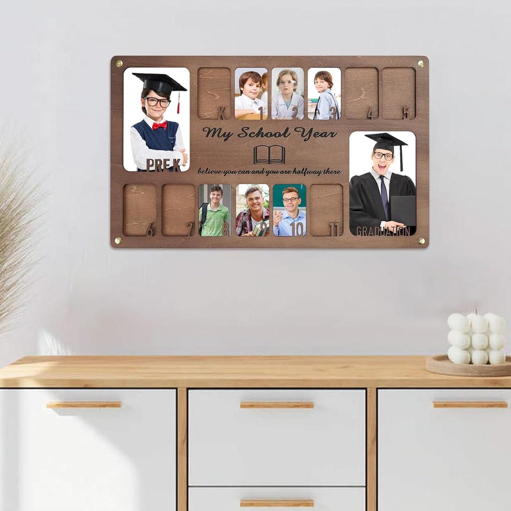 School Picture Frame Pre-K To 12, Graduation Picture Frame, School Years Photo Frame Prek-12 For Graduation Gifts&Party Decor,14 Photos (B)