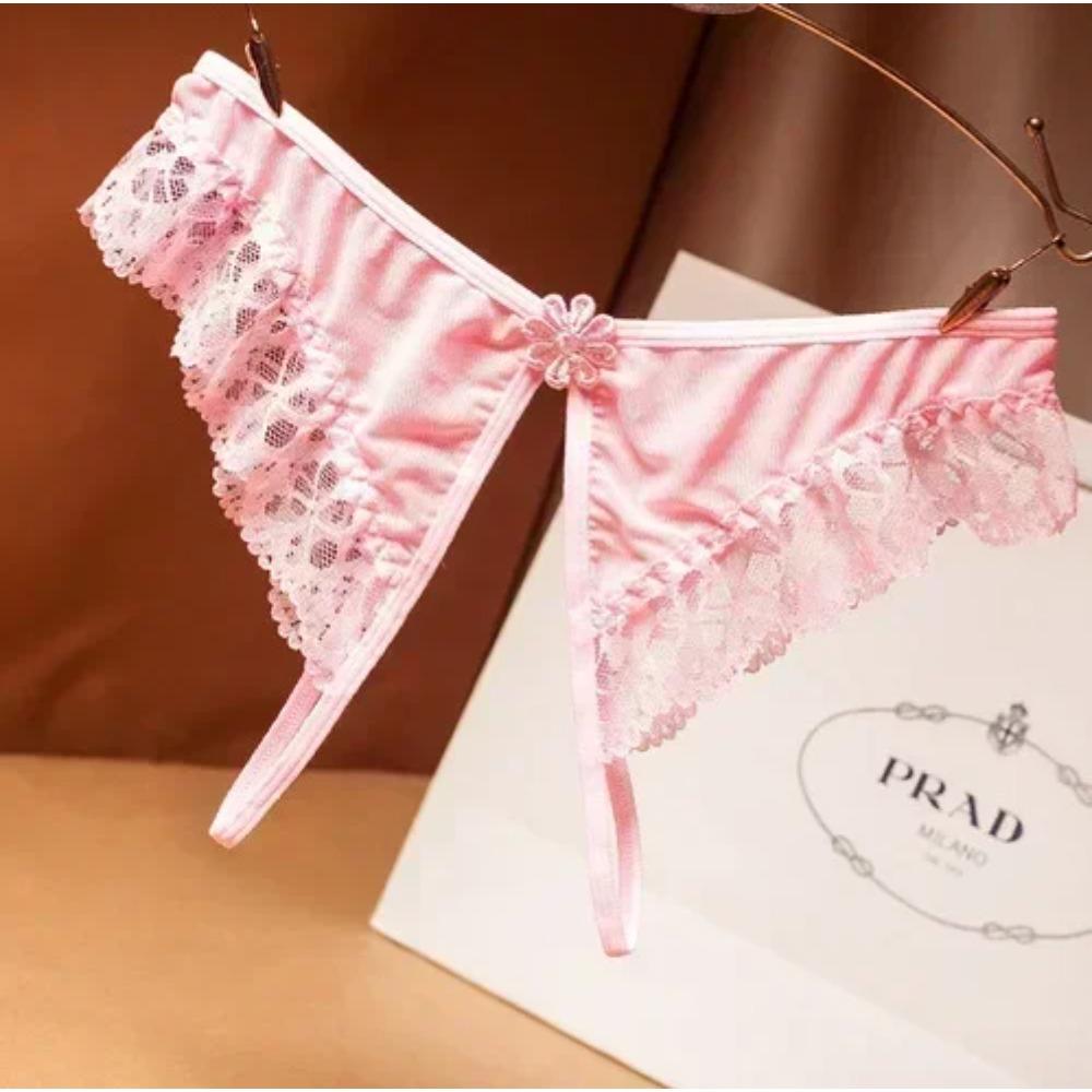 Sexy Open C Thong Lace Free Take-off Panties Thong Women Passion Hot Underwear Perspective Low Waist Hot T Pants Thong