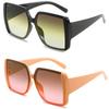 2PCS Large Frame Square Sunglasses Women Men Gradient Fashion Brand Sun Glasses Beach Travel Male Female Glasses UV400