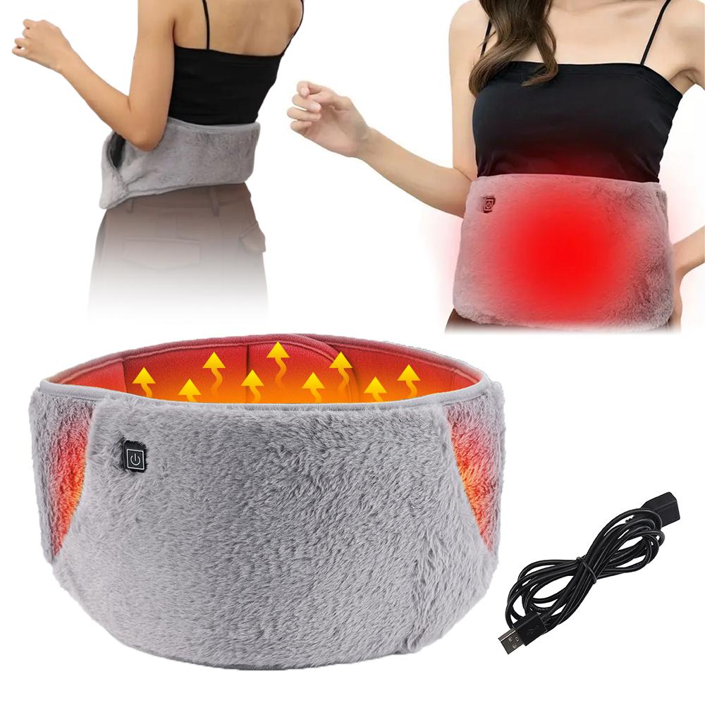 Electric Waist Heating Belt Adjustable Lumbar Warmer Uterus Warming Belts Menstrual Cramp Hot Compress Abdominal Warming Pads