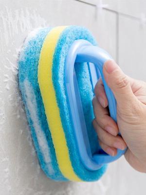 Kitchen Bathroom Toilet Cleaning Brush Sponge Glass Wall Cleaning Brushes Handle Sponge Ceramic Window Slot Clean Brushes Tools