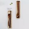 1Pcs Natural Wooden Spoon With Box Handmade Wooden Fork Chopsticks Dinner Kit Kitchen Accessories