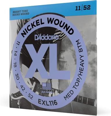 D aDDario Electric Guitar Strings Xl Nickel meDium Top Heavy Bottom .011 .052 Ex