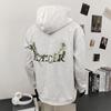 Men's Fleece-Lined Floral Embroidered Hoodie, Autumn/Winter 2026, Loose Fit Pullover, Couple's Style.