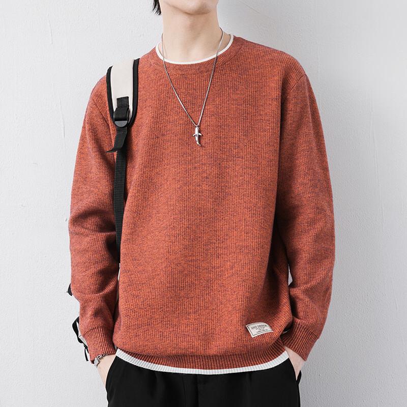 ROMON Men's Autumn Round Neck Knit Sweater