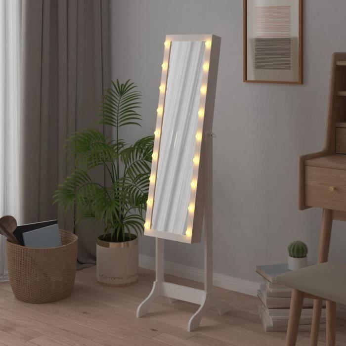 VidaXL White Standing Mirror with White LED 34x37x146 Cm 351766