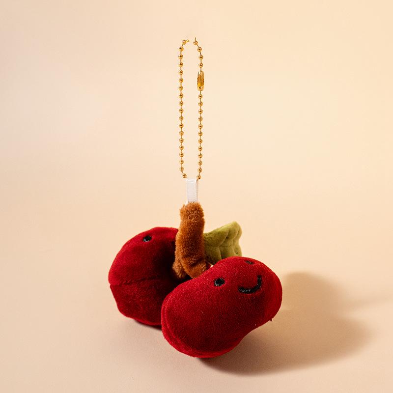 Fruit Plush Toy Keychain - Persimmon, Apple, Banana Backpack Accessory