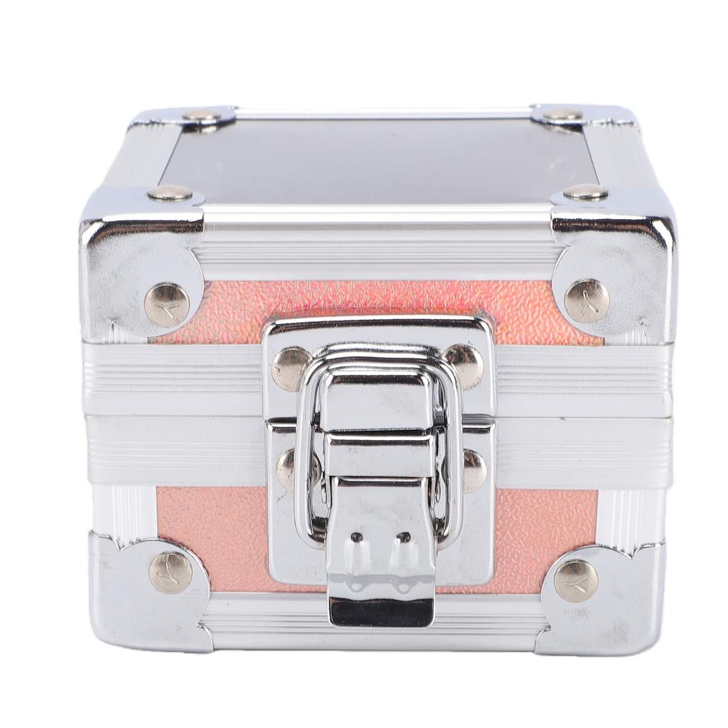 25 Holes Aluminum Alloy Nail Drill Bit Case with Foam Insert Transparent Cover Manicure Nail Drill Bit Holder