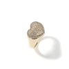 L'ANELLO A FORMA DI CUORE THE BLING KING Completamente Ghiacciato Zirconia Cubica Anello da Festa Micro Pavimentato Bling Gioielli Hiphop Uomo Donna Regalo