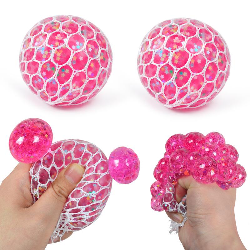 Colorful Star Squeezing Ball Squishy Ball 3D Stress Relief Sensory Toys Adults Anti-Anxiety Fidget Toy with Non-Toxic for Office