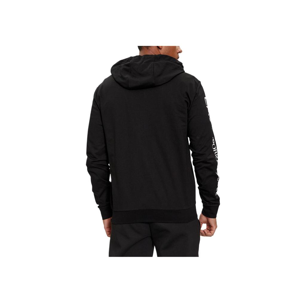 Emporio Armani Mikina s kapucí a potiskem, na zip, s dlouhým rukávem, pánská, černá 8NPM13-PJ05Z-1200