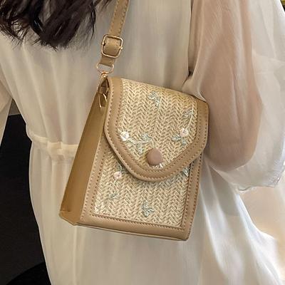 Krepšys mobiliajam telefonui Moterys Visos imasi šiaudų krepšio Visos imasi vieno peties skersinio