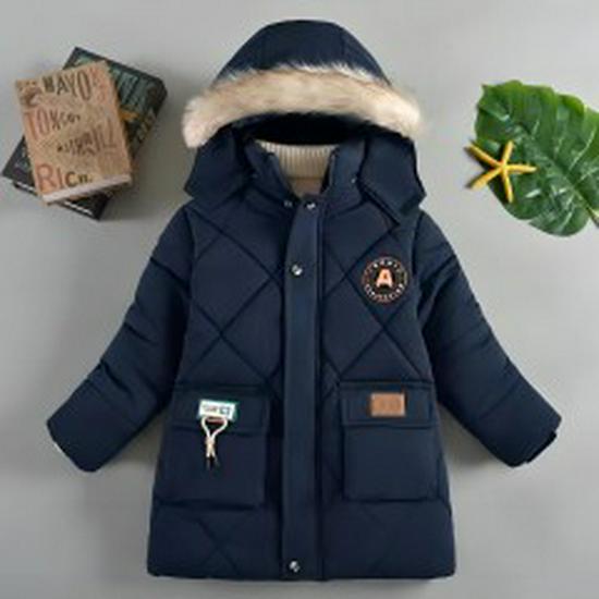 

Fashionable Mid-Length Thick Cotton Jacket for Toddlers and Boys 110 for 100cm height