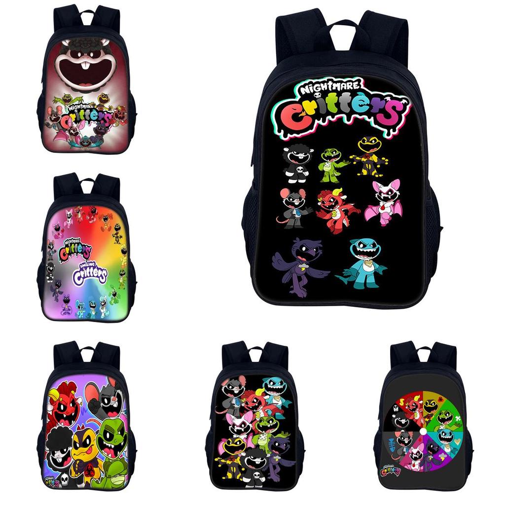 Nightmare Critters Cute And Playful Dual Shoulder Backpack For Students Ages 3 To 4