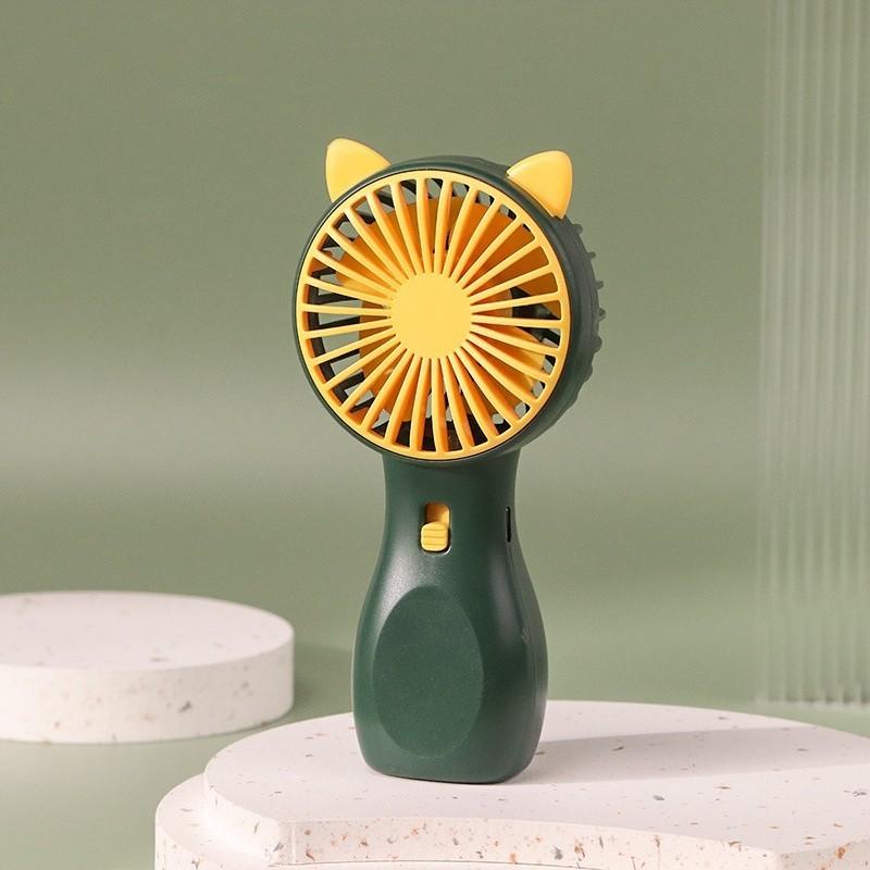 2024 Mini Portable Handheld Usb Rechargeable Fan Cute Cartoon Style White/pink/yellow/green зелёный