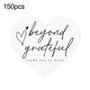 150 Pcs Love Heart Shaped Thank You Cards 2.36 X 2.76 Inch Blank Notecards Greeting Cards for Wedding Baby Shower Small Business