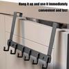 6-Hook Towel Rack Behind Door For Bathrooms And Dormitories - No Drilling Required For Installation