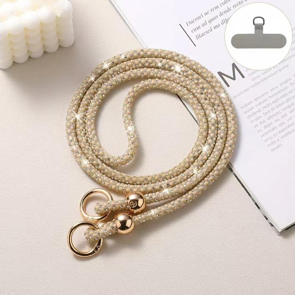60cm Pasek na telefon z paskiem na ramię i uchwytem na telefon komórkowy Plastikowe perły Ozdoba ze strasu