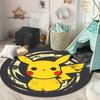 Tappeto rotondo carino dei cartoni animati Pokémon, tappeto per camera da letto e soggiorno, tappetino per sedia girevole per stanza dei bambini e sala giochi, tappetino per divano per il tempo libero Q0