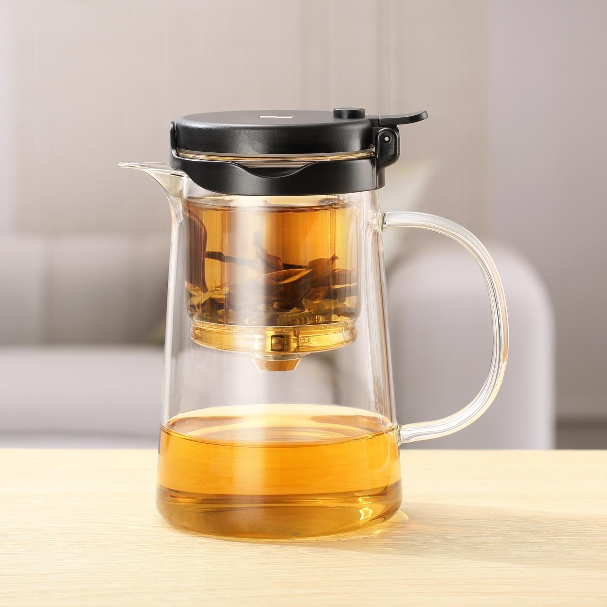Bonston- elegant cup insulation separation bubble teapot heat-resistant glass teapot simple filter tea cup