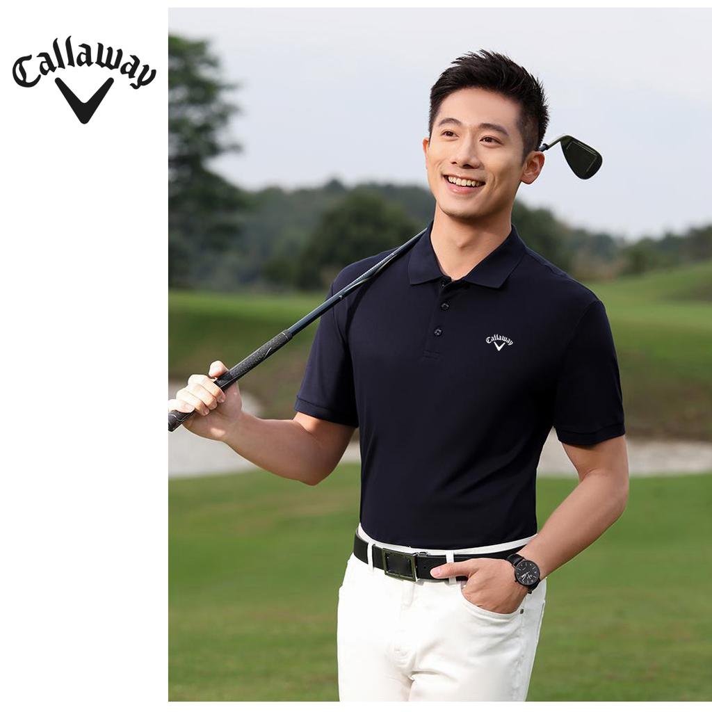 Callaway 2025 Summer Embroidered Golf Business Leisure Sports Style Liquid Ammonia Bead Cotton Polo Shirt