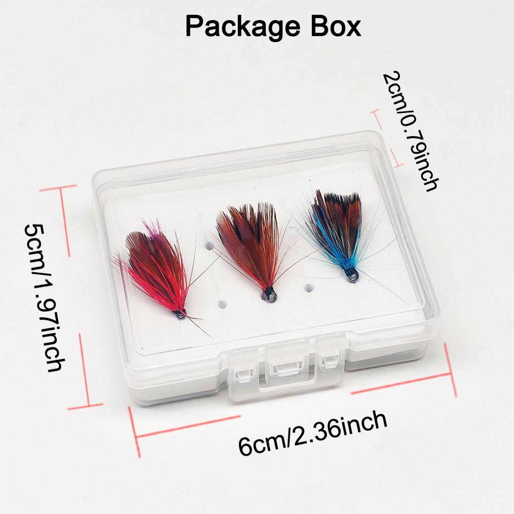 9Pcs-3 Boxs Bundle Fly Fishing Flies 3 different styles Wet Flies Bait for Flishing Trout/carp Artificial Lure Accessories (with Flies Box)